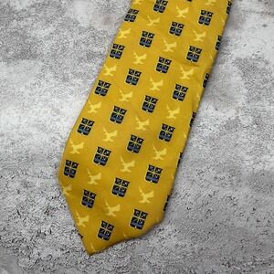 Bird Dog Bay Tie Mens Yellow Geometric 100% Silk Made USA Necktie St. Edwards HS